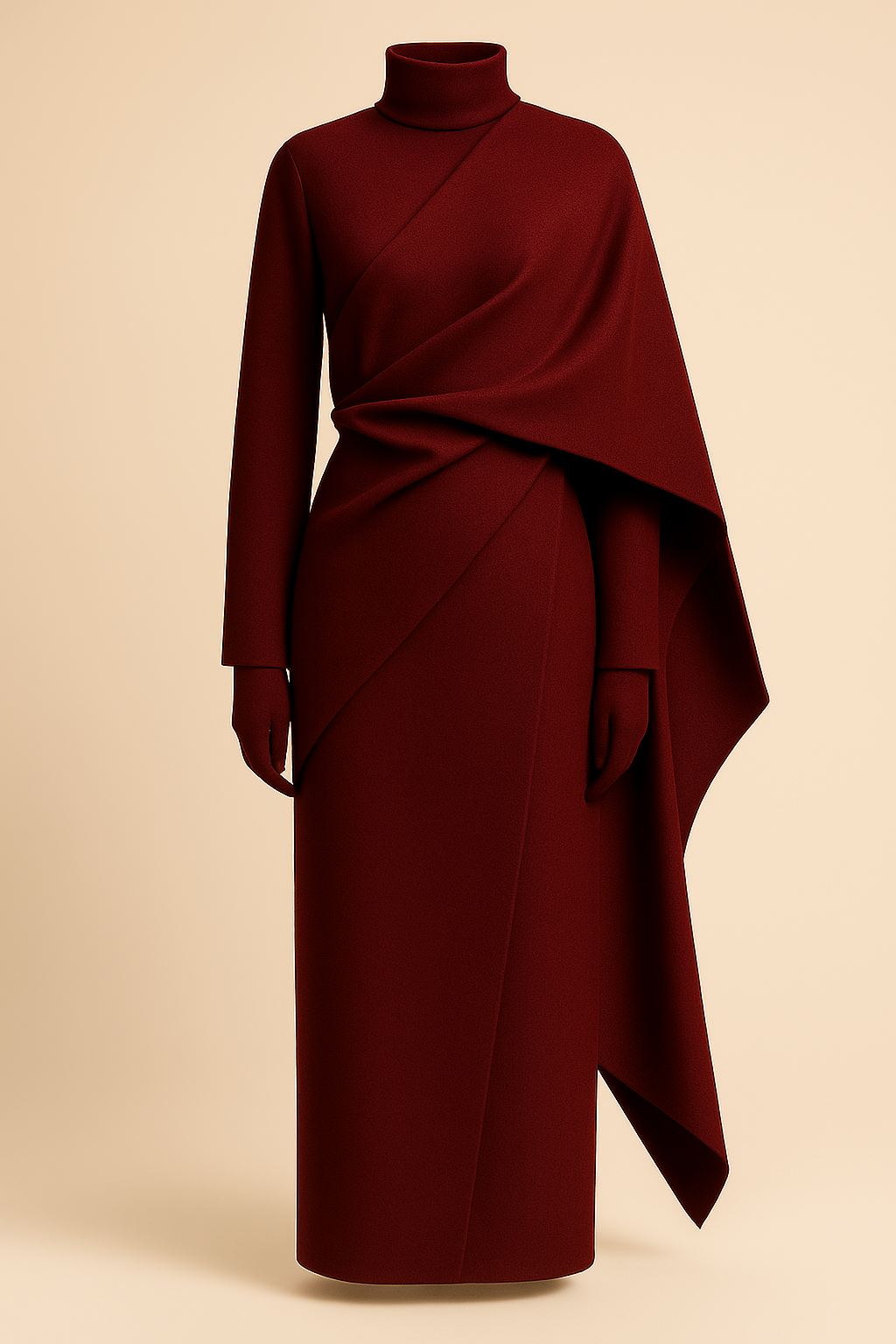 Lev Tahor Wool Draped Dress – Winter 2025